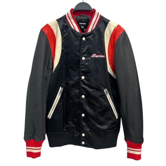 Diesel Black and Red Varsity Jacket